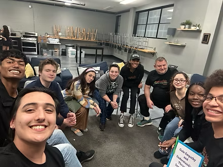 A group selfie of Granett's 2024 Spring Break ASB team at Serve901 in Memphis. From left to right: Jacob Gibbons, Hariharan Ramakrishnan, Jeff Riddle, Libby Kelly, Michael Berry, Chelsea Hunter, Garfield Granett, Belma Hodzic, Damilola Adisa, and Marcos Garcia.