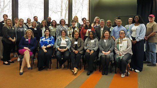 A group photo of attendees and CCEL staff at the community partner gathering on April 8, 2026 at the Kellogg Hotel & Conference Center.