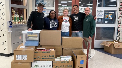 Read Fill the Bus/Stuff the Library story